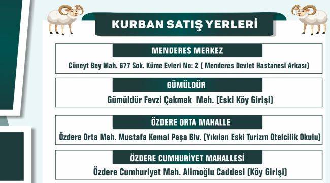 Menderes'te Kurban Yerleri Hazır